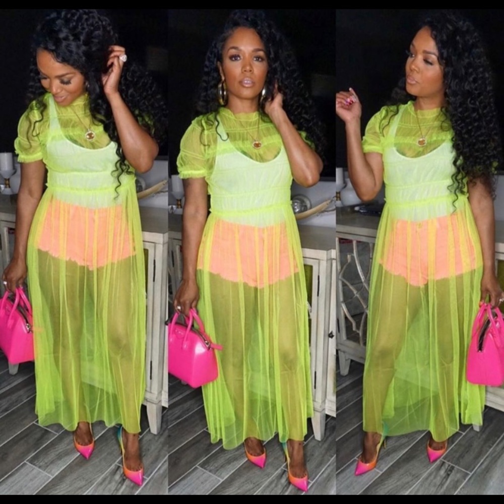 Neon Sheer Dress